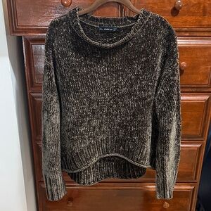 Zara Women's Textured Brown Sweater